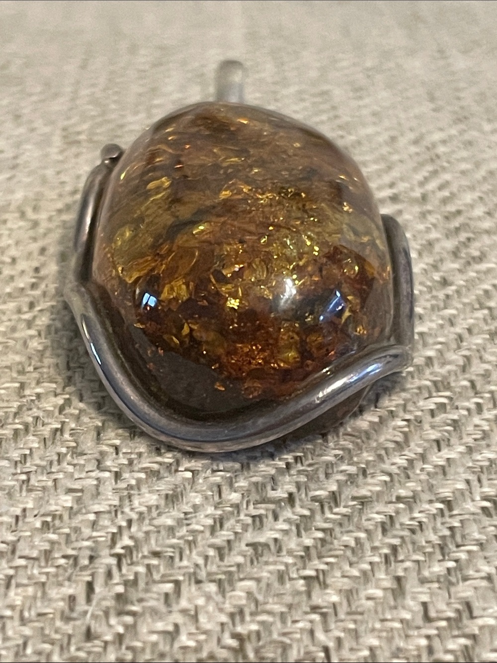 Sterling Silver Green Amber Pendant - Picture 7 of 12